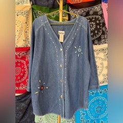 Rare Vintage 1980’s Western Nina Piccalino Denim Shirt with Embellishments