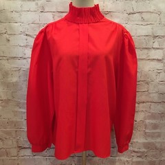 Vintage Joanna Blouse Size 16 Red Academia Edwardian Secretary Chest 46
