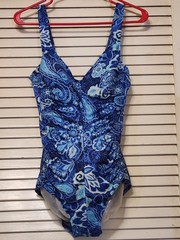 Vintage One Piece Blue Bathing Suit By Rose Marie Reid