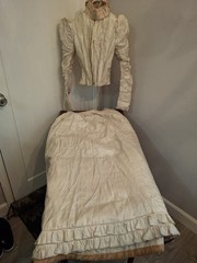 Vintage Victorian 1890-1891 RARE Two Piece Silk Graduation Ensemble