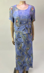 Vintage 90’s Carol Anderson Women’s Dress 6 rayon Floral Maxi Long Watercolor O4