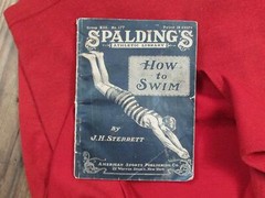 Vintage 1920s Zephyr Red Wool Swimsuit Antique Bathing Suit & Spalding Swim Book