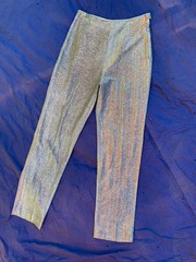 1950s Vintage Silver Metallic Lurex Cigarette Pants