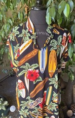 Gorgeous Vintage Hilo Hattie Hawaiian Surfboard & Hibiscus Maxi Sz Large