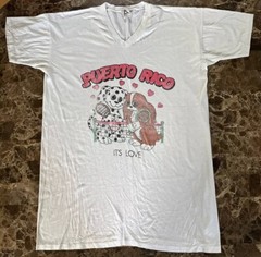 Vtg 70s Puerto Rico Dog Graphic T Shirt Dress? Baby Tee Cute RARE 2XL USA MADE