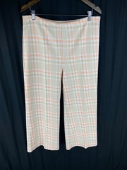 Vtg 70s Jane Colby Plaid Bell Bottom Wide Leg Disco Pants Tartan Relaxed Hippie