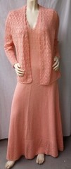 2PC Crochet Maxi Sweater Dress Cardigan Sweater Picardo Knits Tea Wedding Garden