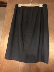 Vintage 80s Women’s Size 18 Black Straight Skirt 25” Long Elastic Waist 32-36