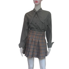 Vintage 1990s Plaid Schoolgirl Pleated Mini Skirt M