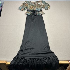 Vtg 70s Prairie Goth Dress Floral Peasant Corset Long Maxi Ruffle Cotton Poly 5
