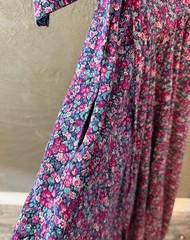 Vintage Jane Schaffhausen Belle France Purple Floral Dress Lace Collar Size 4