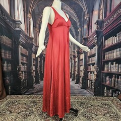 Vintage 1970’s Nightgown Dress Slip Lingerie Burgundy Maxi Length Sleeveless 70s