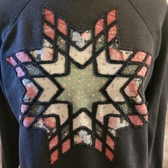Hanes Vintage 80s Quilt Block Sweatshirt With Mathcing Collar
