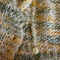 Vintage Hand Knit Wool Mohair Cardigan Made In Italy Boho Chunky Sweater