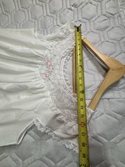Sears Perma Prest Vintage Babydoll Nightgown White Lace Size L 38/40 2104