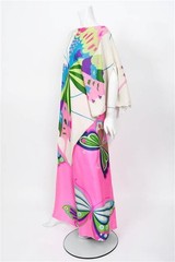 VTG Catherine Ogust Penthouse Gallery mod Sakura, bamboo & butterfly shirt dress