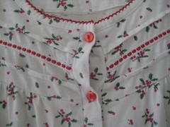 Vintage SEARS Long Cotton CHRISTMAS Gown /Granny Nightgown Size 2X