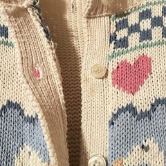 Vintage 90s EDDIE BAUER Sweater Womens Med Duck Hearts Flowers Gramcore Cardigan