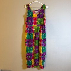 Vintage Jams World Womens Multicolor Floral Rayon Sleeveless Maxi Dress Medium