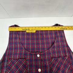 VTG CST Sport Babydoll Dress Plaid Cottagecore Grunge Side Pockets Plus 2X READ