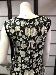 60s Vtg Black & White Floral Dress, Rockabilly, Retro, Pin-Up, GoGo, Mod, Space