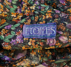Vintage 80’s Etoiles Jane Schaffhausen Free Flowing Sheer Floral M Dress