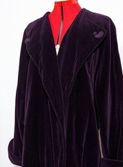 Genny by Gianni Versace Purple Velvet Shawl Royal Edwardian Jacket Italy 42