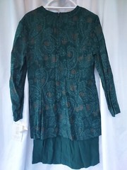 Vintage Coco Bianco Dress size 14 green/gold long sleeve NWT
