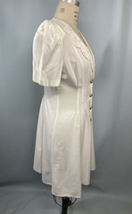 Vintage Dress SIZE 10 LARGE PETITE ivory white short CAROLINE WELLS 80s 90s