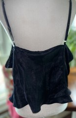 Vtg Lane Bryant Camisole Second Skin Satin Tank Top Pleats Navy Blue 22 24 3X