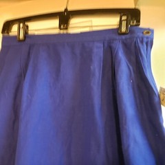 NEW Perry Ellis America Silk Cotton Bl Blue Skirt WOMEN SIZE 12 NWT POCKET VINT