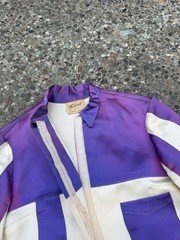 60s Space Age Mod Vinyl Jacket Purple Fade Belted Western Parade