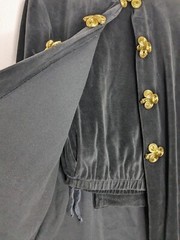 Vtg Ruth Norman New York Women’s Large Velour Suit Set Black Gold Toggle Closure