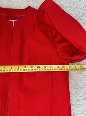 Vtg Pendleton Women Jacket Sz 10P Virgin Wool Red Cropped Blazer USA Open Front