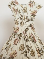Starina Circa Rayon Floral Bias Cut Maxi Length 1990s Vintage Rare Dress Small