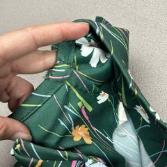 Vtg 70’s Women’s Shift Dress Green Retro Floral Print Polyester 32” W 40” L
