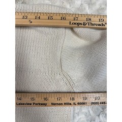 Vintage Chaus Cream Lace Collar Cardigan Sweater Womens Small Ramie Cotton Knit