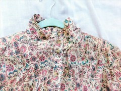 VINTAGE 1960’S HOME SEWN WOMEN’S SILKY FABRIC BLOUSE BUST 46