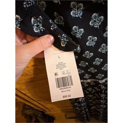 Crown & Ivy Black Floral Ruffle Tiered Dress NWT Size Large Boho Cottagecore