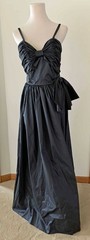 NWOT Vintage VTG ALYCE DESIGNS Charcoal gray Evening Gown Prom Small S