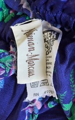 VTG 70s GOTTEX NEIMAN MARCUS DRESS SLEEVELESS TRIACETATE HAWAII PURPLE FLORAL M