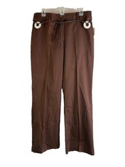 NOS Vintage 90s Womens 12 Baggy Wide Leg Belt Chino Pants Streetwear JNCO
