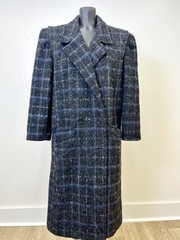 Vintage 80s NYG New York Girl Wool Plaid Overcoat ILGWU Union Made USA