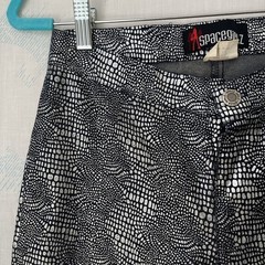 Vintage Y2K 2000 Spacegirlz Rave Silver Snakeskin Print Pants 7 Rare Hip Hop USA