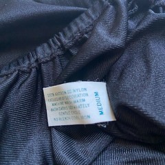 Vintage KAYSER Brand Black Satin Lace trim half slip 22.5″ Size M Made in USA