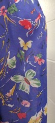 70s Organically Grown Beautiful Blouse Butterflies Watercolor Cobalt Arpeja ART