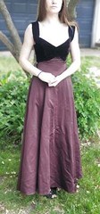 1980’s JORDAN Retro/Vintage Edwardian/Victorian Style Plum Dress Low Cut