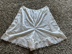 Vintage Lorraine Ivory Lace Sheer Silky Nylon Short Sissy Bloomers Large