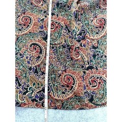 Jessica Lynn Pleated Paisley Blouse Mock Neck Long Sleeves Size 8 Vintage 1980s