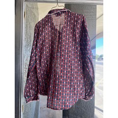 Vintage plaid Carousel button down top size medium